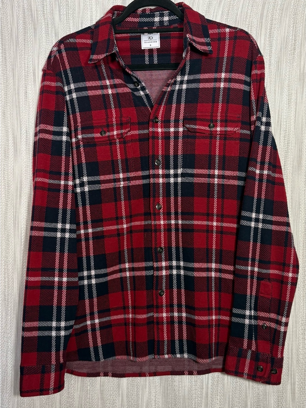7 Diamonds Generation Red and Black Plaid Button-Down Shirt